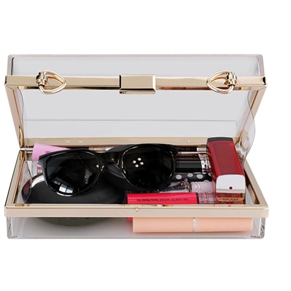 Clear acrylic box clutch with chain - Picture 2 of 6